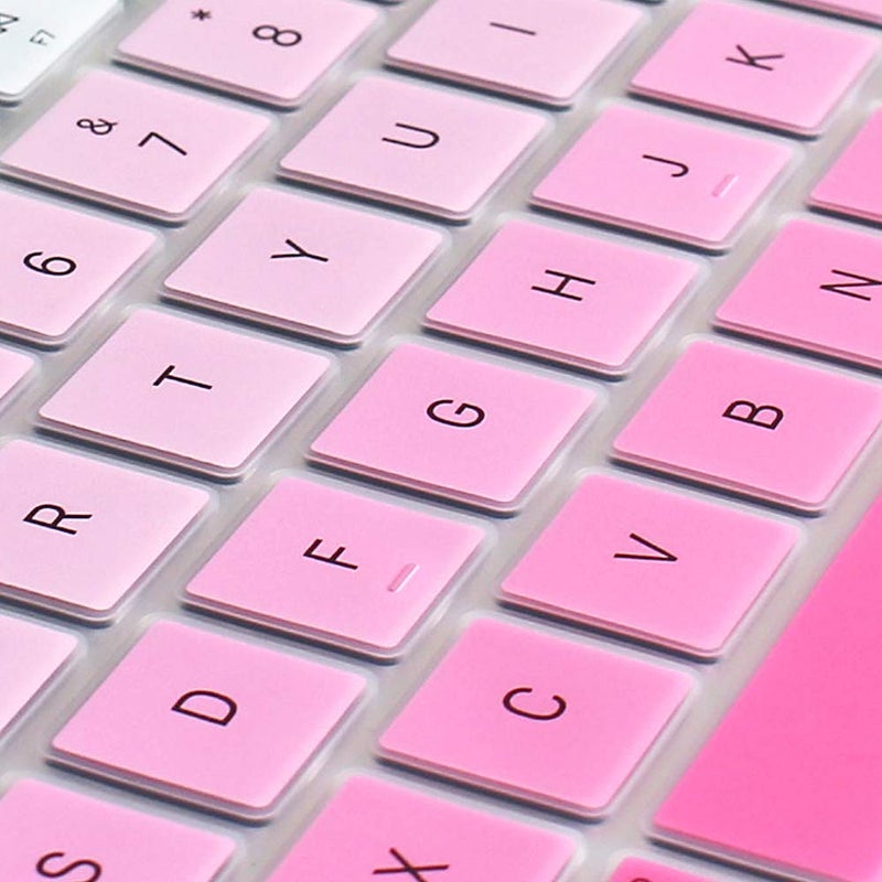 ProElife Ultra Thin Silicone Keyboard Cover Skin for MacBook Air 13 Inch 2021 2020 with Touch ID (MODLE A2179 and A2337 Apple M1 Chip, US Layout) Keyboard Protector (Ombre Pink) - Image 5